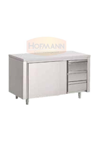 Arbeitsschränke mit Schubladen, Außenmaße 2100x700x850, Schiebetüren